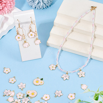 30Pcs 6 Styles Alloy and Enamel Pendants ENAM-TADJ0001-04A-1