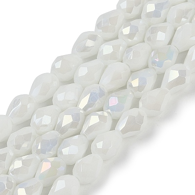 Opaque Solid Color Electroplate Glass Beads Strands LS-EGLA-N013-P4mm-B02-1