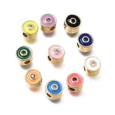 Brass Micro Pave Cubic Zirconia Beads CU-CBA108A-01G-1