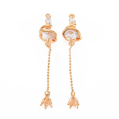 Brass Micro Pave Cubic Zirconia Peg Bails Big Pendants KK-N232-278-1