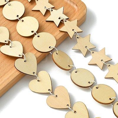 50Pcs Undyed Wood Connector Charms WOOD-FS0001-12B-1