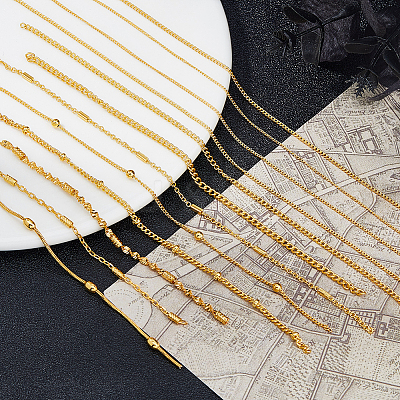 12Pcs 2 Styles Alloy Chains MRMJ-DC0001-10G-1