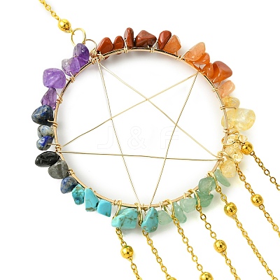 Heart Glass Pendant Decoration HJEW-JM02121-1
