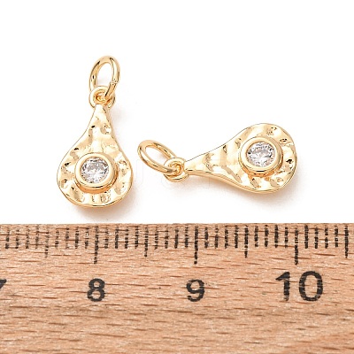 Brass Micro Pave Cubic Zirconia Charms CU-K002-42G-D-1