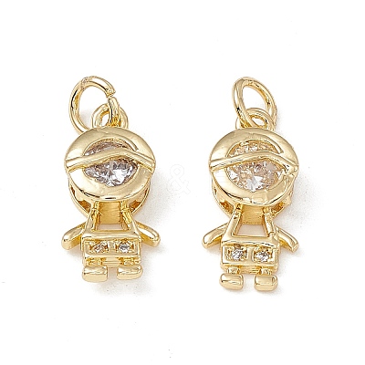 Brass Micro Pave Cubic Zirconia Pendants KK-E068-VB202-1