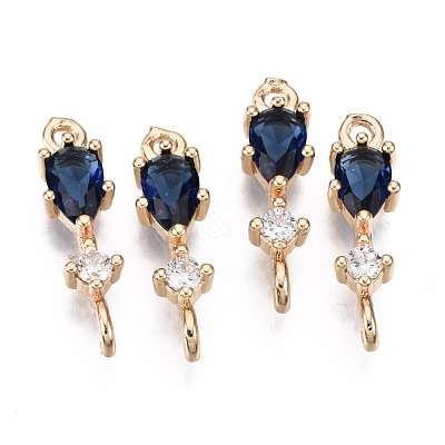 Brass Micro Pave Cubic Zirconia Links Connectors KK-R111-007-A01-1