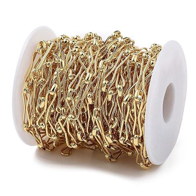 Rack Plating Brass Hour-glass Shaped Link Chains CHC-G023-01G-1