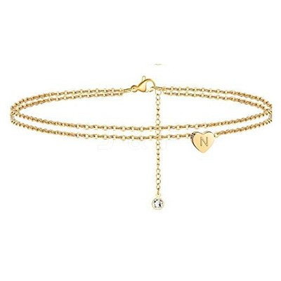 Heart Brass with Crystal Rhinestone Anklets FS-WGC43DA-05-1