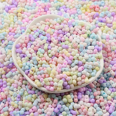 Macaron Color Opaque Frosted Glass Seed Beads SEED-K009-12B-01-1