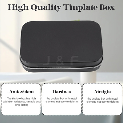 4Pcs Iron Jewelry Storage Boxes with Hinged Lid CON-SP0001-20A-1