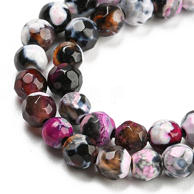 Dyed Natural Fire Crackle Agate Beads Strands G-G007-01B-1
