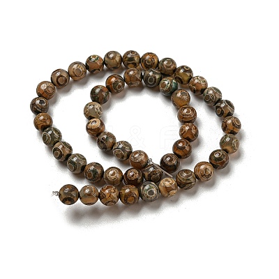 Tibetan Style dZi Beads Strands G-P526-D03-01-1