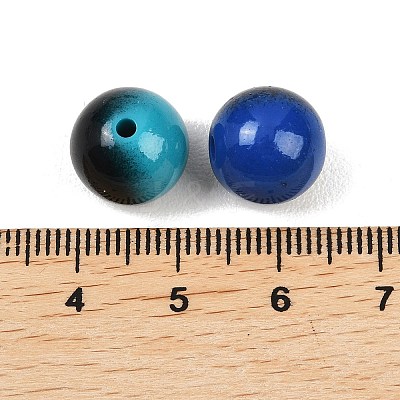 Opaque Baking Paint Acrylic Beads OACR-B051-07-1