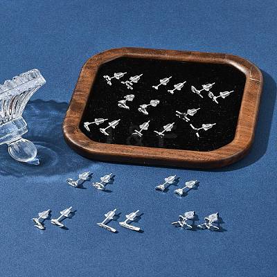 2 Pairs Alloy Stud Earrings for Women EJEW-FS0001-27G-1