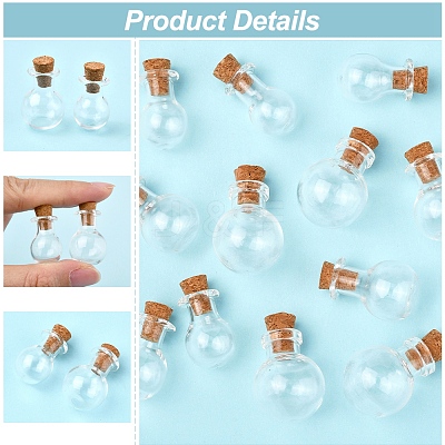 12Pcs 3 Styles Glass Bottles AJEW-FS0001-20-1