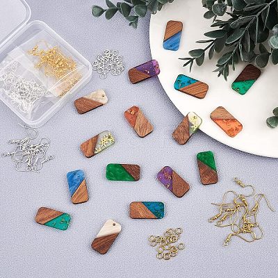 DIY Dangle Rectangle Earring Making Kits DIY-OC0006-08-1