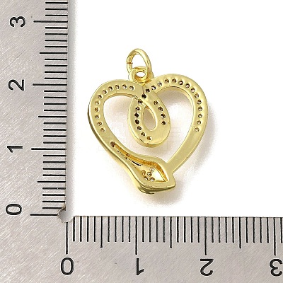 Brass Micro Pave Clear Cubic Zirconia Pendants KK-M297-32G-1
