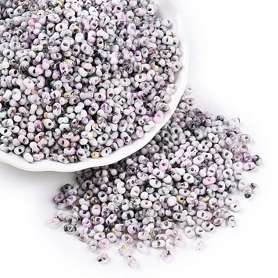 Two Tone Baking Paint Glass Seed Beads SEED-C003-01O-1