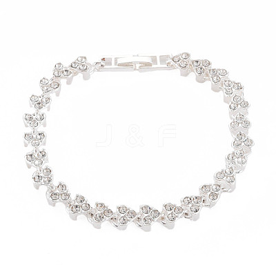 Crystal Rhinestone Tennis Bracelet BJEW-N015-014S-1