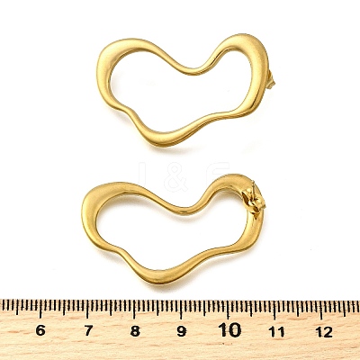 304 Stainless Steel Nuggets Stud Earrings EJEW-U069-01G-1