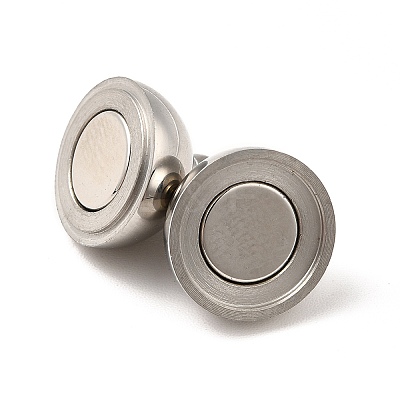 Tarnish Resistant 304 Stainless Steel Magnetic Clasps with Loops STAS-E049-13A-1