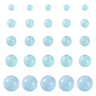 100Pcs 5 Styles Opaque Acrylic Beads MACR-TADJ0001-12E-1