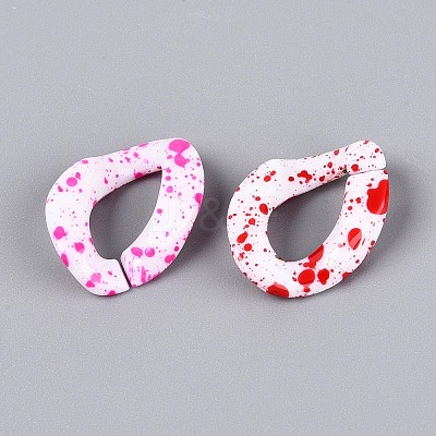Spray Painted Opaque Acrylic Linking Rings SACR-T017-59M-A-1