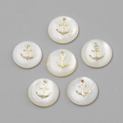 Freshwater Shell Pendants SHEL-Q010-006G-1