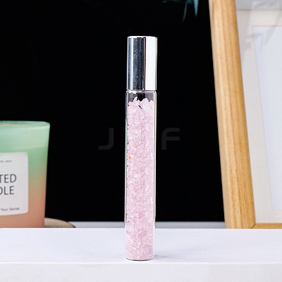 Natural Rose Quartz Chip Bead Roller Ball Bottles PW-WG59305-05-1