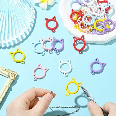 30Pcs 6 Colors Zinc Alloy Spring Gate Rings KEYC-CJ0001-17-1