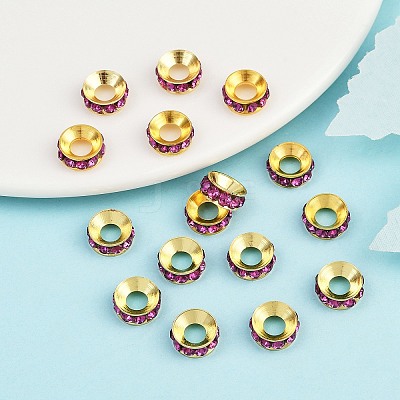 Brass Rhinestone Spacer Beads RB-A020-9mm-24G-1