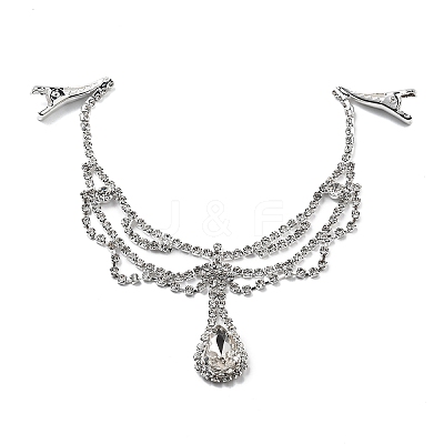 Alloy Rhinestone Hair Chain OHAR-M044-02C-S-1