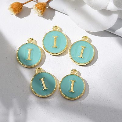 Golden Plated Alloy Enamel Charms X-ENAM-S118-05I-1