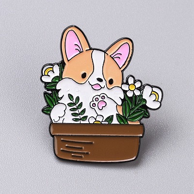 Potted Plant Enamel Pins JEWB-CJC0010-004A-1