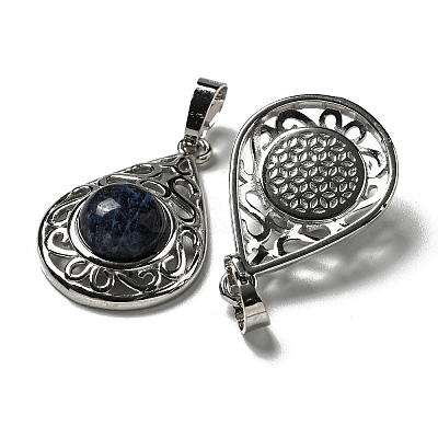 Natural Sodalite Pendants G-Q158-05P-21-1
