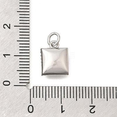 Brass Micro Pave Clear Cubic Zirconia and Glass Pendants KK-N289-04P-1