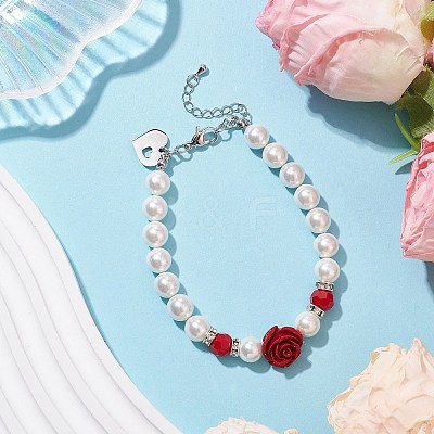 Shell Pearl Beaded Bracelets BJEW-JB10704-1