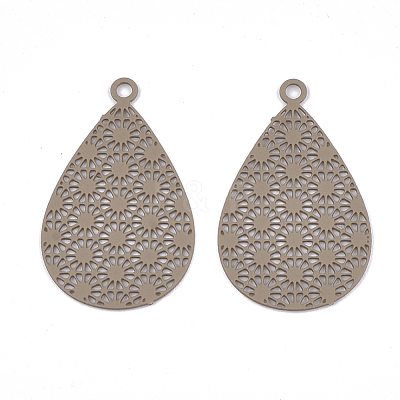430 Stainless Steel Filigree Pendants STAS-S108-25B-07-1
