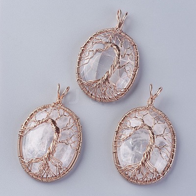 Natural Quartz Crystal Big Pendants G-G771-C06-1