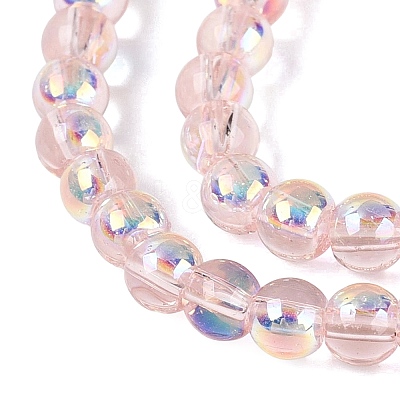 Electroplate Transparent Glass Beads Strands EGLA-Q132-4MM-A01-1