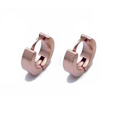 Brass Huggie Hoop Earrings EJEW-EE0002-252E-1