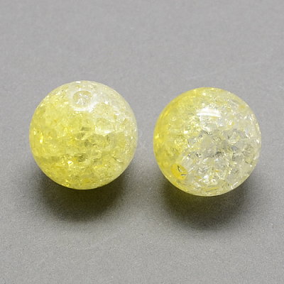 Two Tone Transparent Crackle Acrylic Beads CACR-R009-14mm-M-1