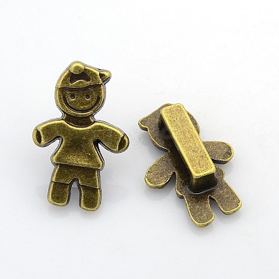 Tibetan Style Alloy Slide Charms PALLOY-J417-29AB-NF-1