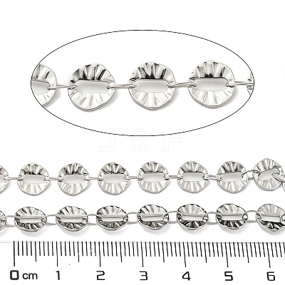 Tarnish Resistant 304 Stainless Steel Flat Round Chains CHS-E031-03P-1