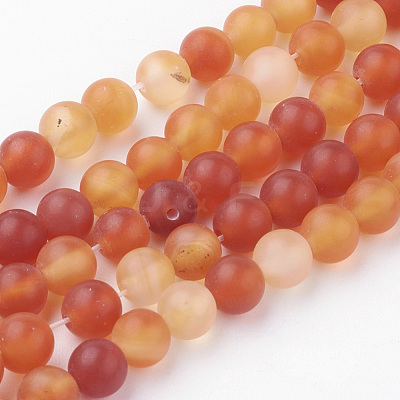 Natural Red Agate Bead Strands G-G735-64F-6mm-1