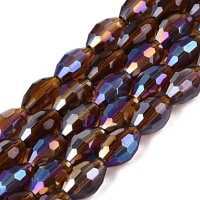 Electroplate Transparent Glass Beads Strands GL-N002-01A-A15-1