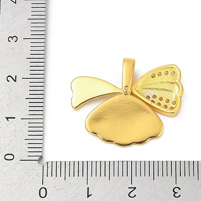 Brass Micro Pave Cubic Zirconia Acrylic Pendants X-KK-D291-10G-1