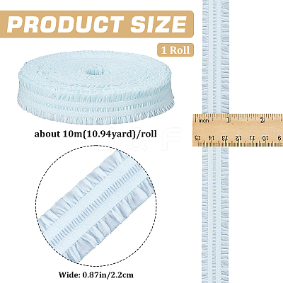 Polyester Ruffled Elastic Cord EW-WH0015-02B-1