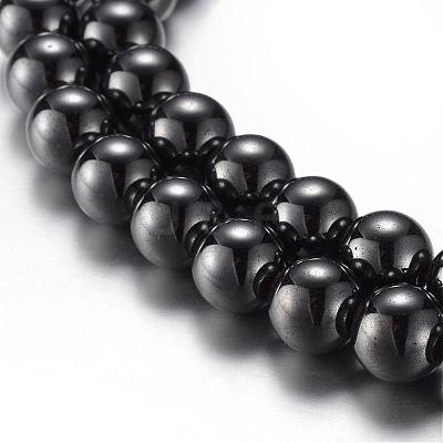 Magnetic Synthetic Hematite Bead Strands G-A165A-6mm-1