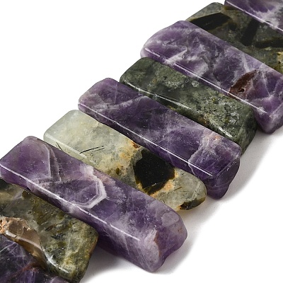 Natural Amethyst and Prehnite Beads Strands G-S386-D17-1